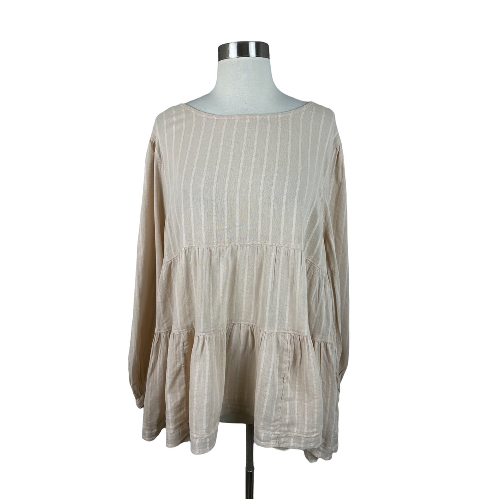 American Eagle NEW XL Blush Tiered Tiered Boho Open Back Blouse